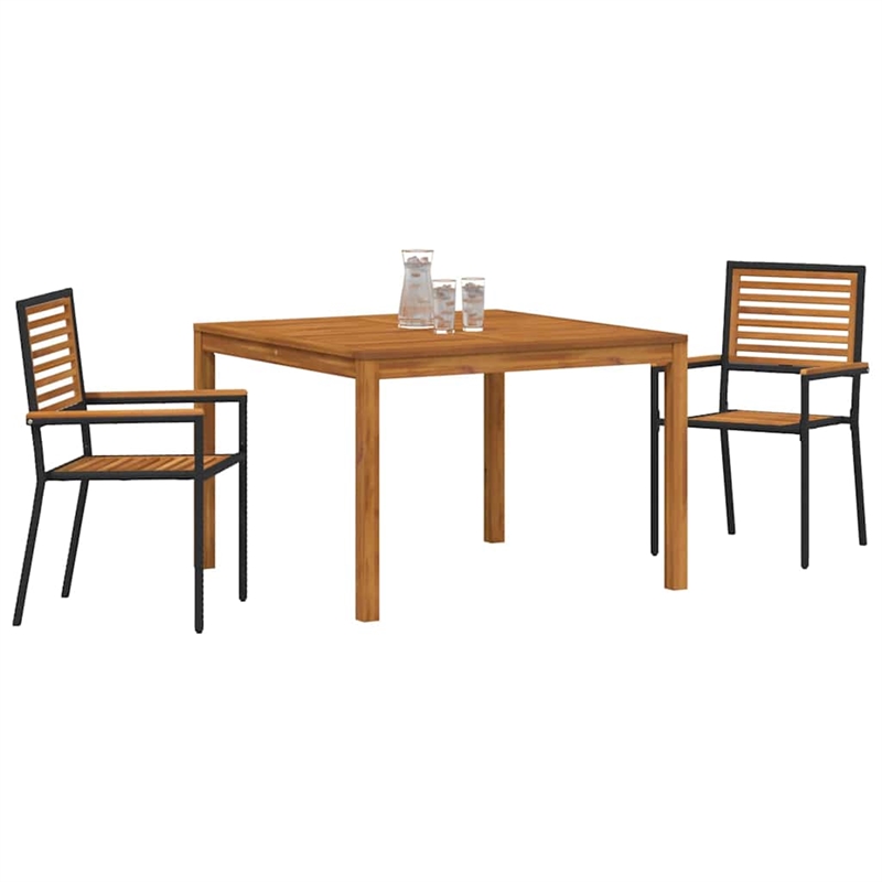 Afuera Living Contemporary Poly Rattan Garden Dining Set in Black