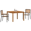 Afuera Living Contemporary Poly Rattan Garden Dining Set in Black