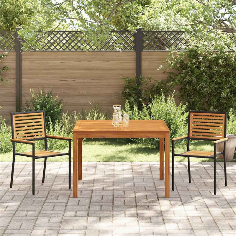 Afuera Living Contemporary Poly Rattan Garden Dining Set in Black