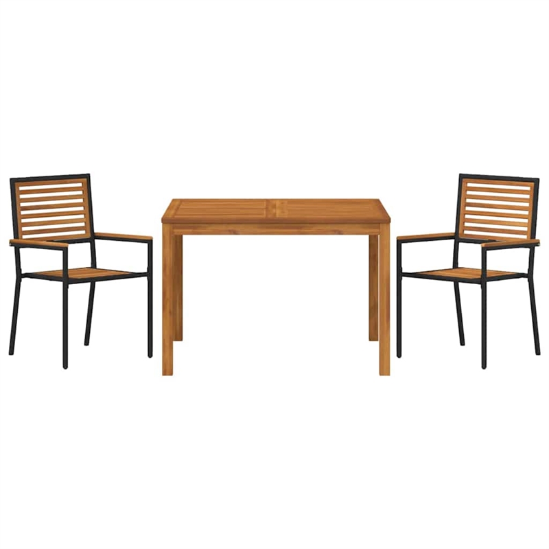 Afuera Living Contemporary Poly Rattan Garden Dining Set in Black