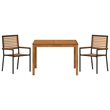 Afuera Living Contemporary Poly Rattan Garden Dining Set in Black