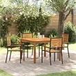 Afuera Living 5 Piece Poly Rattan Garden Dining Set in Black