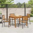 Afuera Living 5 Piece Poly Rattan Garden Dining Set in Black