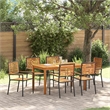 Afuera Living 7 Piece Poly Rattan Garden Dining Set in Black