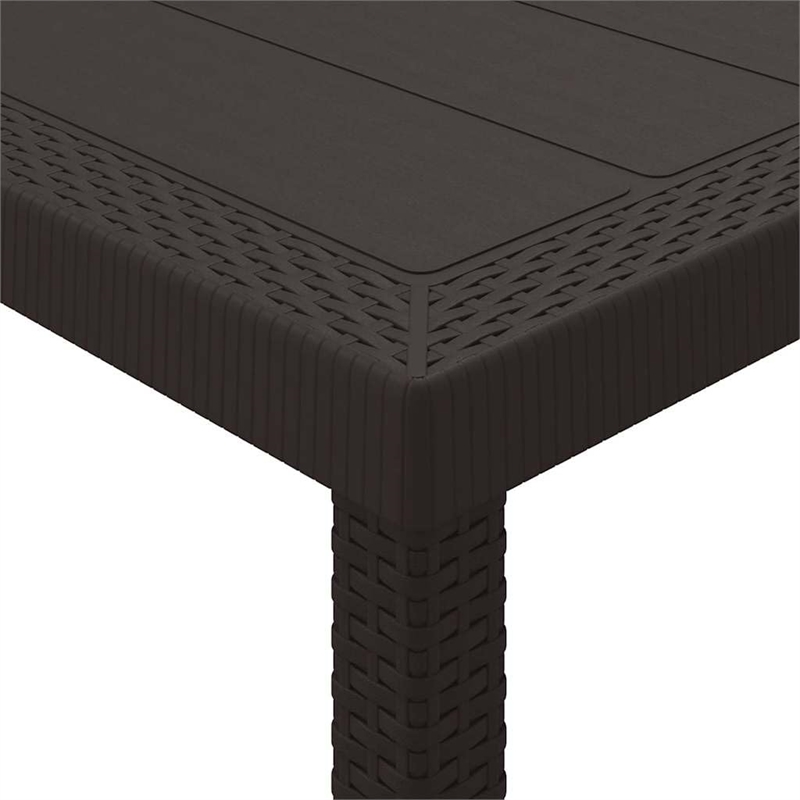 Afuera Living Contemporary Poly Rattan Garden Dining Set in Brown