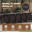 Afuera Living Contemporary Poly Rattan Garden Dining Set in Brown
