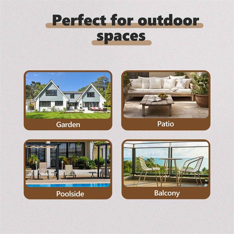 Afuera Living Contemporary Poly Rattan Garden Dining Set in Brown