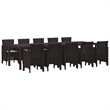 Afuera Living 11 Piece Poly Rattan Garden Dining Set in Brown