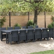 Afuera Living Contemporary Poly Rattan Garden Dining Set in Anthracite