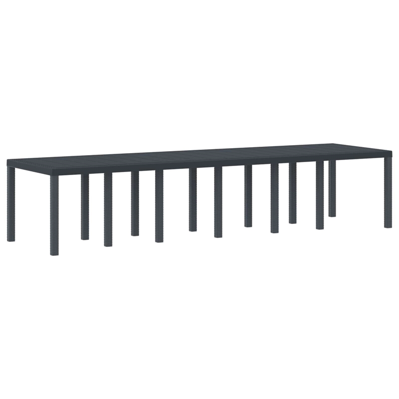 Afuera Living Contemporary Poly Rattan Garden Dining Set in Anthracite