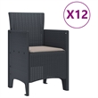 Afuera Living Contemporary Poly Rattan Garden Dining Set in Anthracite