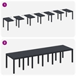 Afuera Living Contemporary Poly Rattan Garden Dining Set in Anthracite