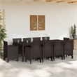 Afuera Living 11 Piece Poly Rattan Garden Dining Set in Brown