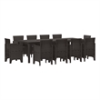 Afuera Living 11 Piece Poly Rattan Garden Dining Set in Brown