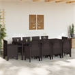 Afuera Living 11 Piece Poly Rattan Garden Dining Set in Brown