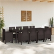 Afuera Living 11 Piece Poly Rattan Garden Dining Set in Brown