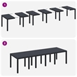 Afuera Living Contemporary Poly Rattan Garden Dining Set in Anthracite