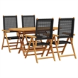 Afuera Living 5 Piece Poly Rattan Garden Dining Set in Black