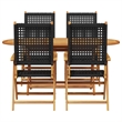 Afuera Living 5 Piece Poly Rattan Garden Dining Set in Black