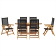 Afuera Living 7 Piece Poly Rattan Garden Dining Set in Black