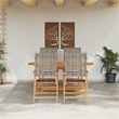 Afuera Living Contemporary 5 Piece Poly Rattan Garden Dining Set in Gray