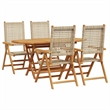 Afuera Living 5 Piece Poly Rattan Garden Dining Set in Brown