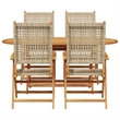 Afuera Living 5 Piece Poly Rattan Garden Dining Set in Brown