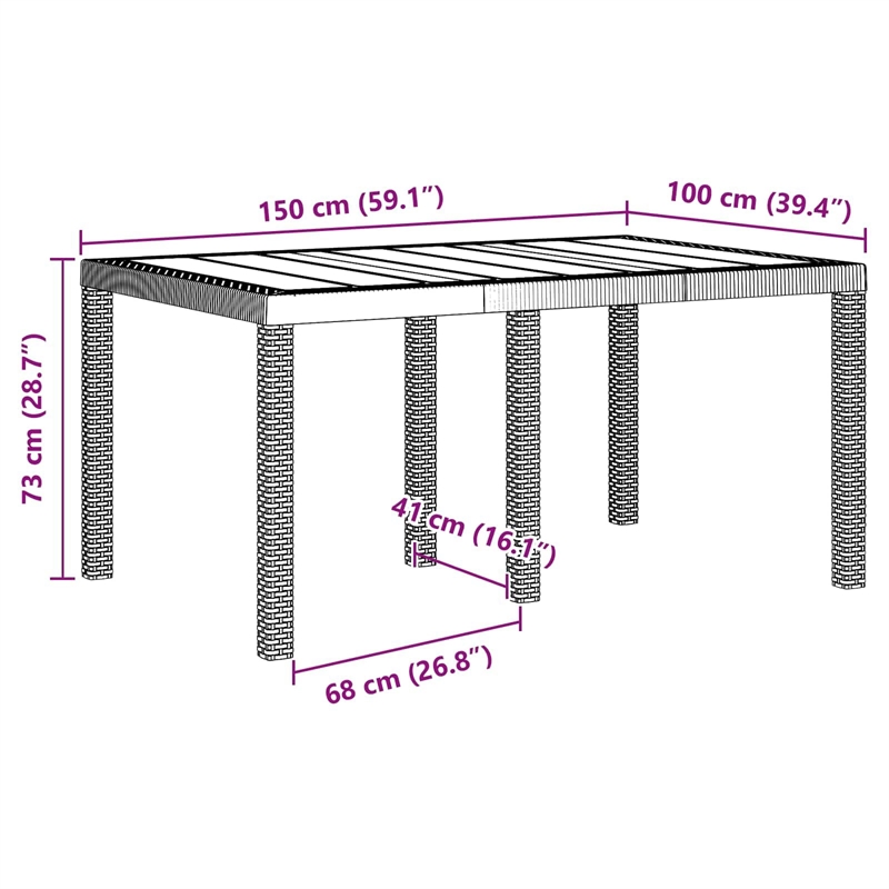 Afuera Living 5 Piece Poly Rattan Garden Dining Set in Anthracite
