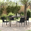 Afuera Living 5 Piece Poly Rattan Garden Dining Set in Black