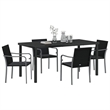 Afuera Living 5 Piece Poly Rattan Garden Dining Set in Black