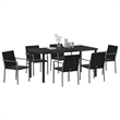 Afuera Living 7 Piece Poly Rattan Garden Dining Set in Black