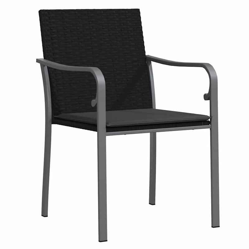 Afuera Living 7 Piece Poly Rattan Garden Dining Set in Black
