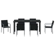 Afuera Living 7 Piece Poly Rattan Garden Dining Set in Black