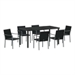 Afuera Living 7 Piece Poly Rattan Garden Dining Set in Black