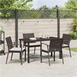 Afuera Living Contemporary 5 Piece Rattan Garden Dining Set in Black