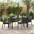 Afuera Living Contemporary 5 Piece Rattan Garden Dining Set in Black