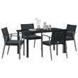 Afuera Living Contemporary 5 Piece Rattan Garden Dining Set in Black
