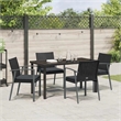 Afuera Living Contemporary 5 Piece Rattan Garden Dining Set in Black