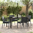 Afuera Living Contemporary 5 Piece Rattan Garden Dining Set in Black