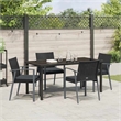 Afuera Living Contemporary 5 Piece Rattan Garden Dining Set in Black