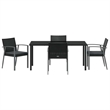 Afuera Living Contemporary 5 Piece Rattan Garden Dining Set in Black