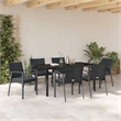 Afuera Living Contemporary 7 Piece Rattan Garden Dining Set in Black
