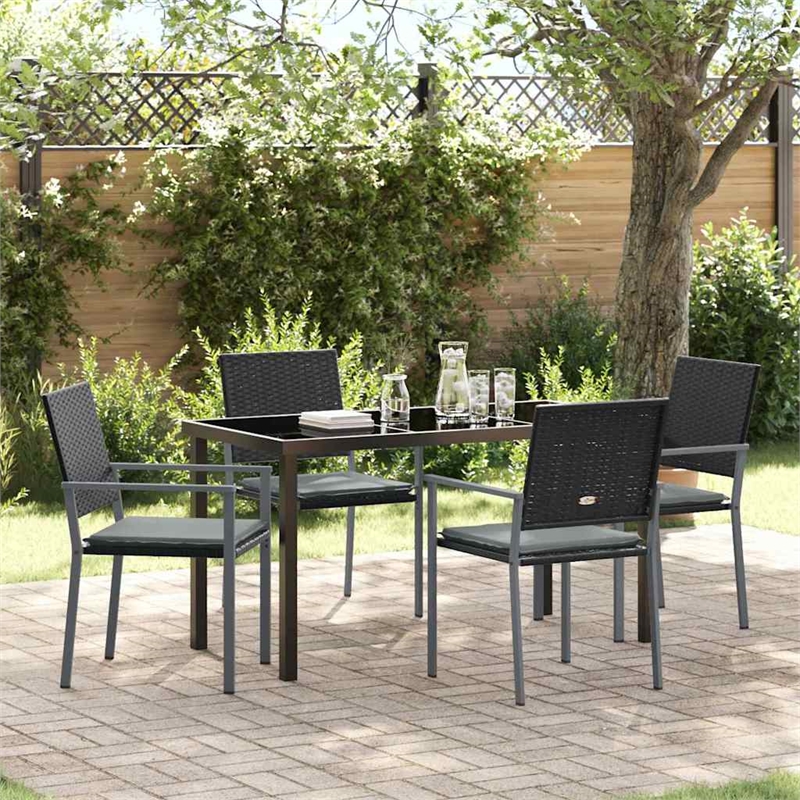 Afuera Living 5 Piece Rattan Garden Dining Set in Anthracite
