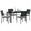 Afuera Living 5 Piece Rattan Garden Dining Set in Anthracite