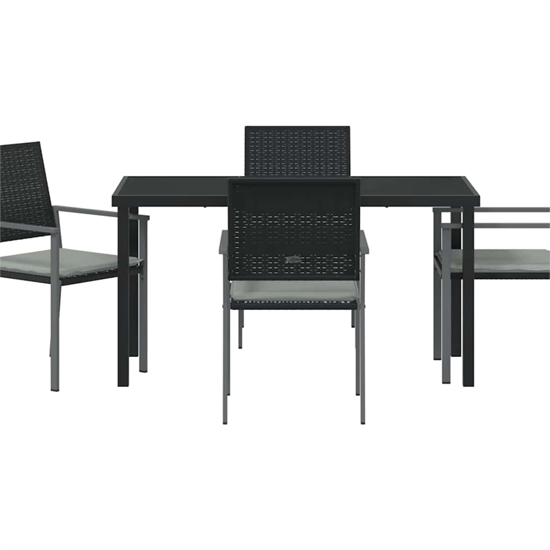 Afuera Living 5 Piece Rattan Garden Dining Set in Anthracite