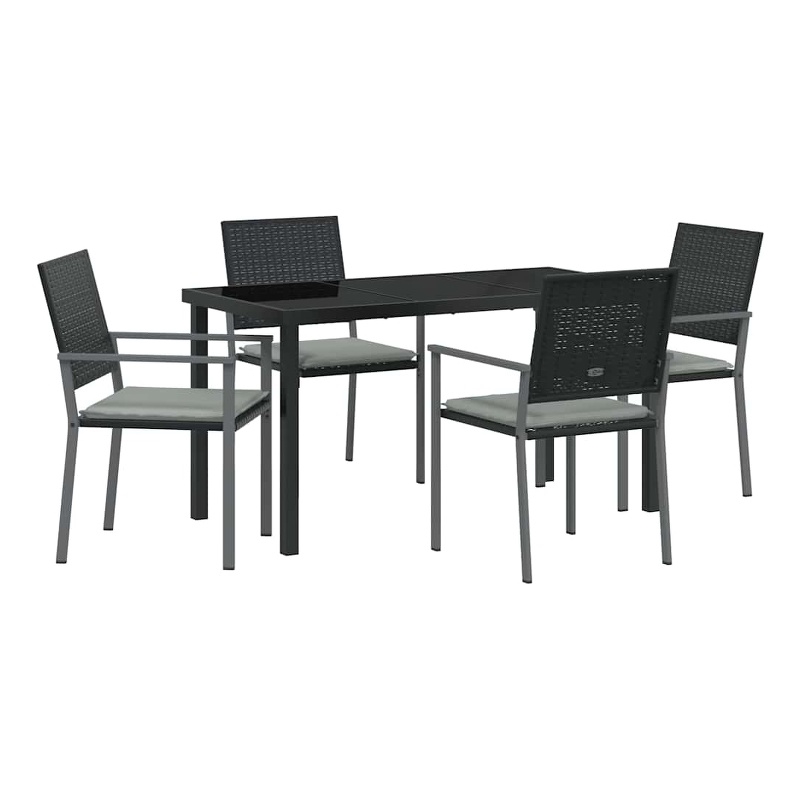 Afuera Living 5 Piece Rattan Garden Dining Set in Anthracite