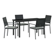 Afuera Living 5 Piece Rattan Garden Dining Set in Anthracite