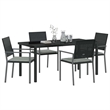Afuera Living 5 Piece Rattan Garden Dining Set in Anthracite
