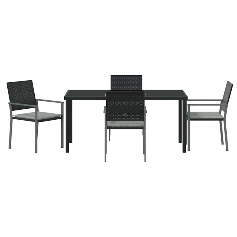 Afuera Living 5 Piece Rattan Garden Dining Set in Anthracite