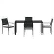 Afuera Living 5 Piece Rattan Garden Dining Set in Anthracite